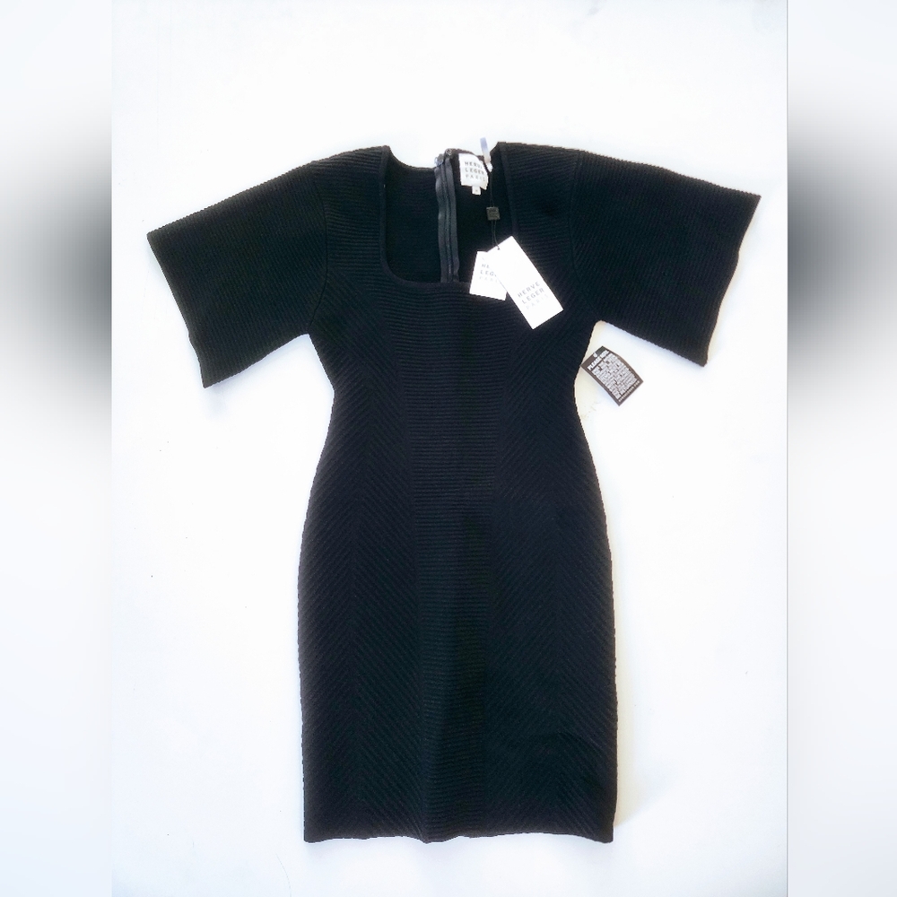 *Brand New* Herve Leger Paris-Elegant Black Dress-Size XS